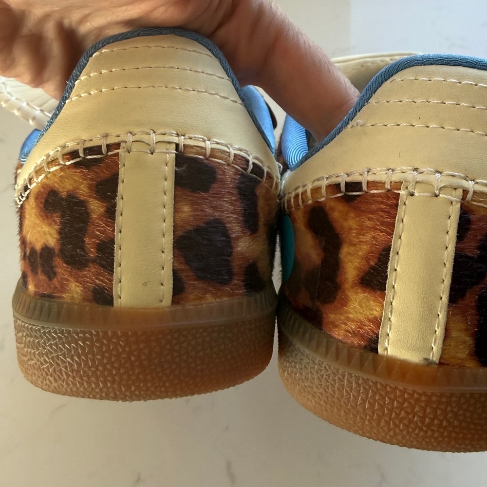adidas wales Bonner Leopard-Print Sneakers in Brown and Blue - Picture 9 of 14
